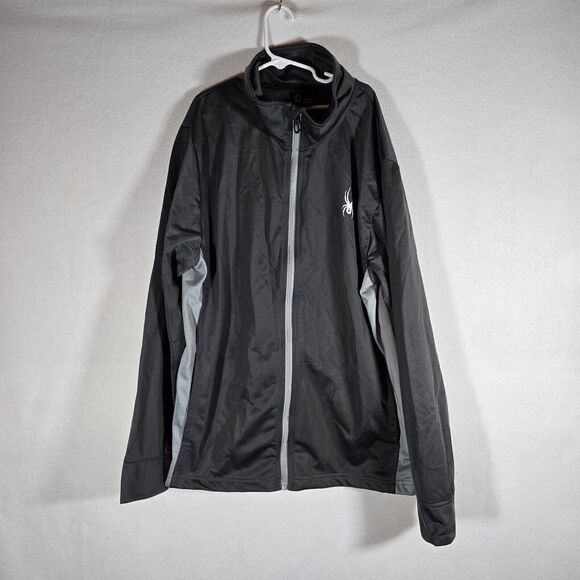New Mens Spyder Empire Fleece Pockets Jacket Gray/grey S Full Zip - Picture 1 of 12